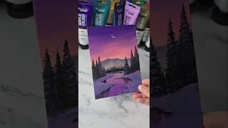 Purple sky painting idea / acrylic painting for beginners ️