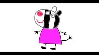 Itsy Artist - How To Draw Zoe Zebra From Peppa Pig Episodes In Full