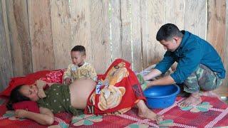 Caring for a sick pregnant mother - Harvesting papaya to sell at the market | Small family life