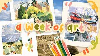 A Week of Art | Holiday edition! Lots of painting and collaging!