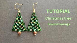 Christmas tree beaded earrings tutorial, DIY Christmas Earrings