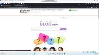 JWT authentication bypass via flawed signature verification
