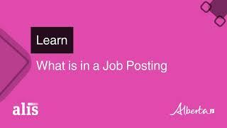 Alis Training - Learn what is in a Job Posting