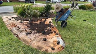 How to Sheet Mulch a new garden bed || Create a Berm Garden 