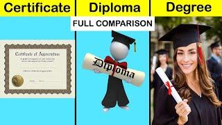 Certificate vs Diploma vs Degree Full Comparison in Hindi | Degree vs Diploma vs Certificate