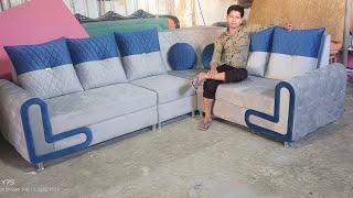 how to make corner sofa new design , सोफा सेट का न्यू डिजाइन बर्फी बर्फी मॉडल पिलो वाले सोफा ह