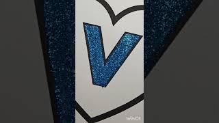 Glitter art letter V #artwork #coloredsandart #relaxingsandart #satisfying #shortsviral