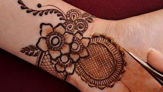 front Hand new stylish floral mehndi design||henna with manu