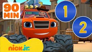 Blaze and the Monster Machines | 90 MINUTOS de Blaze usando STEM para contar  | Nick Jr. en Español