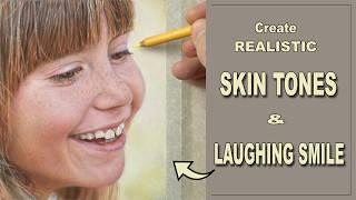 How to draw SKIN TONES & LAUGHING SMILE | Portrait Study... Narrated Tutorial.