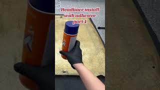 Headliner install with adhesive part 1 on a 1998-2002 Toyota Corolla #toyotacorolla #headliner