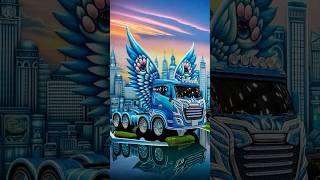 Transformation of cats-cute blue truck shaped a cat and wings #cat #truck #cute #wing #car #shorts