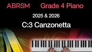 Canzonetta / ABRSM Grade 4 Piano 2025 & 2026, C:3 / Synthesia Piano tutorial + Slow Version