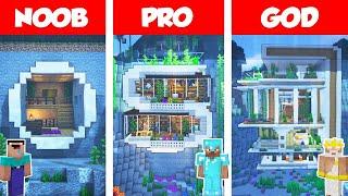 Minecraft NOOB vs PRO vs GOD: UNDERWATER MODERN HOUSE BUILD CHALLENGE in Minecraft / Animation