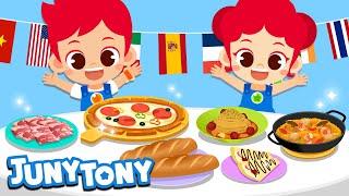 Food Trip Around the World | Are You Hungry? | World Song for Kids | Let's Eat Yummy Food | JunyTony