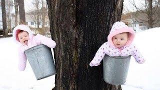 Babies's First Snow Day - Funny Babies Snow TROUBLE || Funny Baby and Pet