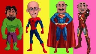 MOTU PATLU Wrong Heads with Spiderman in Hindi Superman Hulk Iron Man | Motu Patlu Cartoon in Hindi