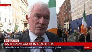 Cllr Malachy Steenson speaks about immigration on GBNews at the Dublin protest