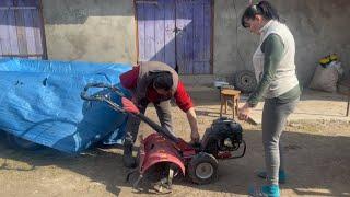 The beginning of field work in the village: milling raspberries, fertilizing wheat