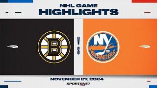 NHL Highlights | Bruins vs. Islanders - November 27, 2024