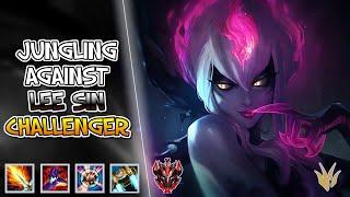 JUNGLING AGAINST CHALLENGER LEE SIN | 1 BURST COMBO ENEMIES - WILD RIFT EVELYNN GAMEPLAY