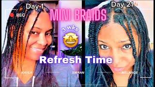 Mini Braids 3 wk Update | ASMR | Unboxing Bodum Tea Press & Hibiscus Flowers 