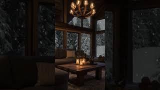 Cozy Winter Snowfall Living Room Ambience #ambience #asmr #cozy #snowfall #relaxing #fireplace