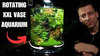 I Made A ROTATING No Filter Vase Aquarium - Step-by-step Aquascape Tutorial