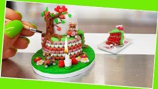 Mini BEAR-LOVE cake / real mini cake/ Jenny's mini cooking show / ASMR / tiny food