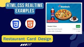 Restaurant cards using html css | html tutorials in telugu | css tutorials in telugu|Restaurant card