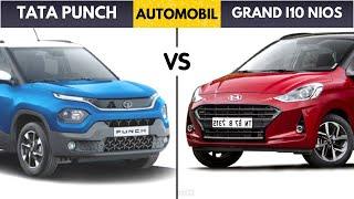 Tata Punch vs Hyundai Grand i10 Nios Car Comparison | Car Details Analysis Reviews| Automobil