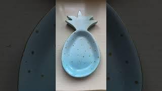 "Blue pineapple", a painted jewelry dish that I made a bit ago! #edit #capcut #art #artist #painting