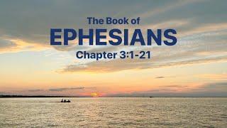 Ephesians 3: 1-21 • NLT New Living Translation • with audio, text, sunset and ocean background