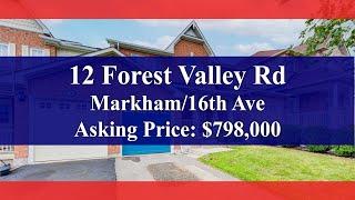 12 Forest Valley Rd, Markham, ON