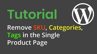 Remove SKU, Categories, Tags in the Single Product Page - Thembay Theme