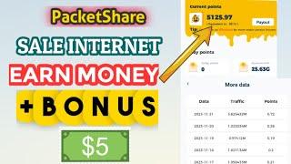 Share Your UNUSED Data Earn Real Money+Bonus 5$ PacketShare App