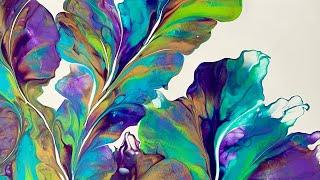 Wow   New bold and beautiful with purple and blues /botanical pouring #botanicaldutchpour