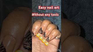 Easy nail art to make at home without tools #nailart#nailartdesignssimpleandeasy#youtubeshorts#nails