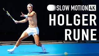 Holger Rune's Ultimate Physicality! Intense Practice in Slow Motion [4K 120fps]