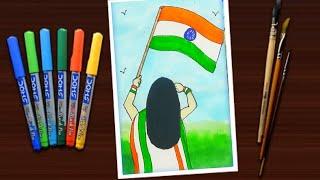 Independence Day Drawing  With Dom's Brush Pen/Indian Flag Drawing Step By Step #drawing#art#india