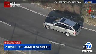 FULL CHASE: Police chase possibly armed suspect in Mercedes through South Bay area