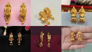 Latest daily wear gold earrings designs#beautiful gold earrings designs |