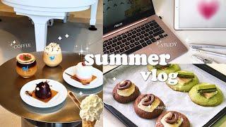 productive study vlog: summer dairies, making cookies, cafe hopping, shopping, opera etc.