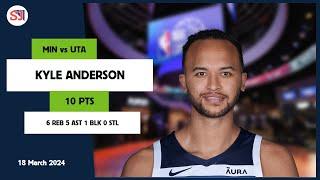 KYLE ANDERSON 10 PTS, 6 REB, 5 AST, 1 BLK, 0 STL vs UTA | 2023-2024 MIN | Player Full Highlights