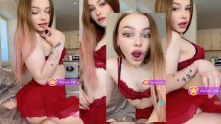 beautiful lady in BIGO LIVE HOT dance red dress 