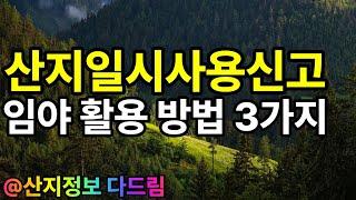 산지일시사용신고를 통해 임야를 활용하는 3가지 방법