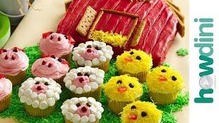 Birthday Cake Ideas: How to Make a Barn Birthday Cake (and Farm Animal Cupcakes!)