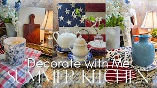 2024 EARLY SUMMER KITCHEN DECORATE WITH ME | Thrifted Home Décor + Decorating with Vintage Finds