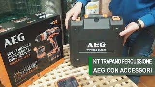 Trapano AEG 18V valigetta con batterie caricabatteria e accessori