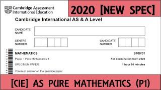 Solved Past Paper | CIE AS Mathematics | Pure 1 | 2020 [NEW SPEC]